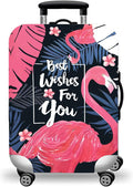 WUJIAONIAO Travel Luggage Cover Baggage Suitcase Cover Protector Skins 18-32 Inch (Vintage Flamingo, XL (for 29-32 inch luggage))