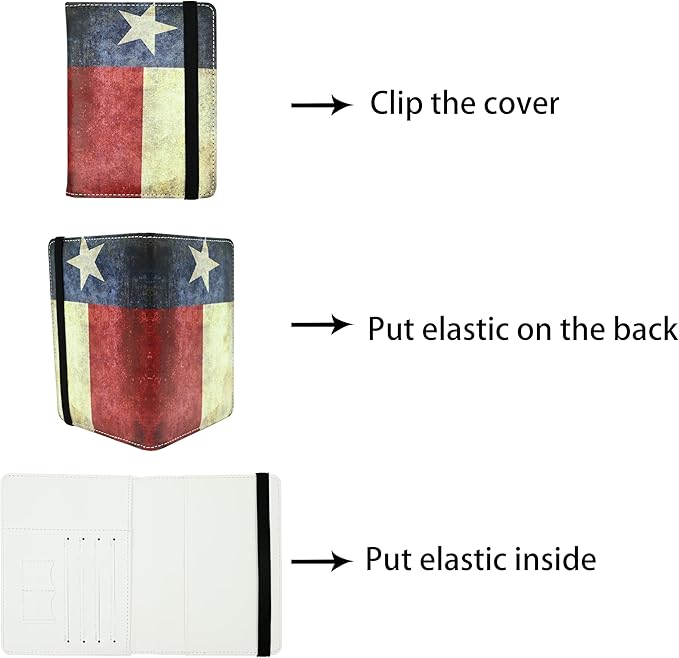 Texas Vintage Flag Passport Holder for Women and Men PU Leather Passport Cover for Travel
