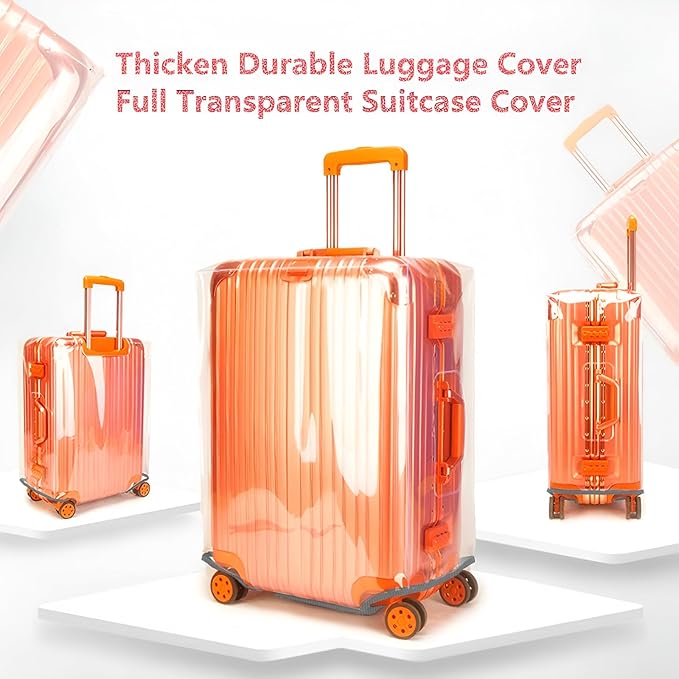 30 Inch Suitcase Cover for Luggage,3mm Thickness Full Clear Luggage Covers for Suitcase TSA Approved Suitable 30-31 Inch Suitable for Long Travel Accessories
