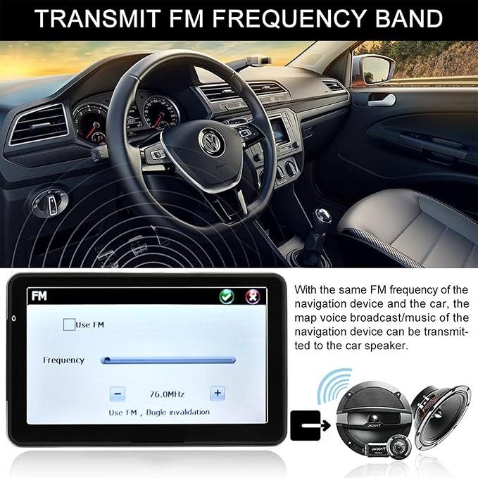 GPS Navigation for Car, Latest 2025 Map 7 inch Touch Screen Car GPS, Voice Turn Direction Guidance, Support Speed and Red Light Warning, Pre-Installed North America Lifetime map Free Update