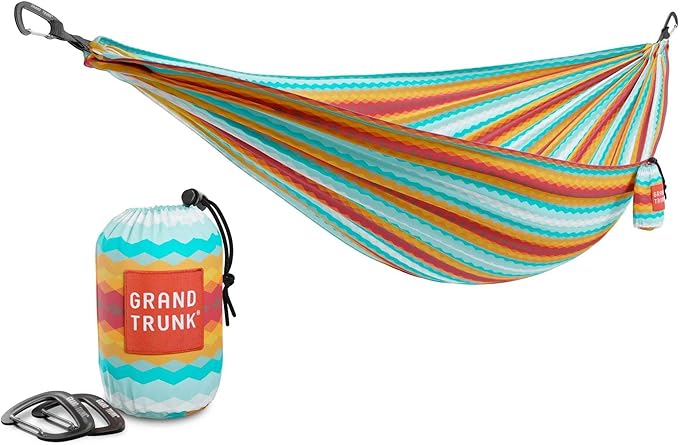 Grand Trunk TrunkTech Double Hammock | Portable Camping Hammock | Accessories for Outdoor, Indoor, Hiking Camping, Backpacking, Travel, Backyard, Beach (Vista)