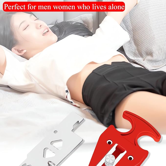 Portable Door Lock for Hotel Home Apartment, Door Blocker Security No Drill Door Lock for Privacy and Safety Portable Safety Locks for Kid Women -2 Pack