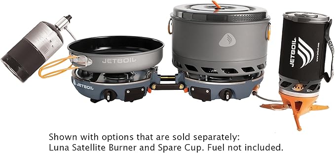 Jetboil Genesis Basecamp Backpacking and Camping Stove Cooking System with Camping Cookware