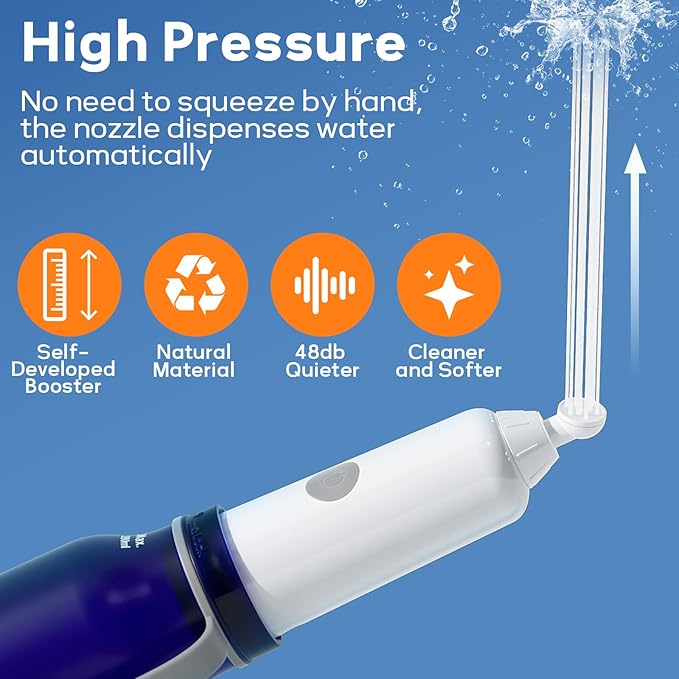 BIGCOW Portable Travel Bidet, Electric Bidet with 3 Spray Modes, IPX7 Waterproof ＆ Rechargeable, Mini Toilet Water Sprayer for Personal Hygiene, Postnatal Care, Perineal & Hemorrhoid