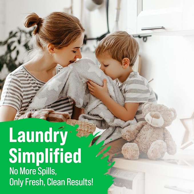 Rockin' Green Travel Laundry Detergent Sheets - Mess-Free Laundry Sheets Detergent Powerful Cleaning with Sodium Bicarbonate - Easily Dissolvable Laundry Soap Sheet (104 Loads, AC/DSea Breeze)
