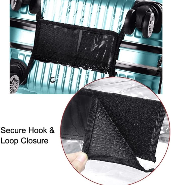 Suitcase Covers for Luggage – TSA Approved Clear PVC Luggage Protector Cover, Thick Transparent Waterproof Sleeve with Large Hook and Loop Closure, Fits 28" Wheeled Suitcases