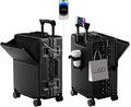 Hard Shell Luggage 24 Inch Travel Luggage, Carry-On Luggage Spinner TSA with Lid, ABS Aluminum Frame，Lightweight Travel Luggage 20'' 24'' 26''Carry-On (upgraded black, 24 inch)