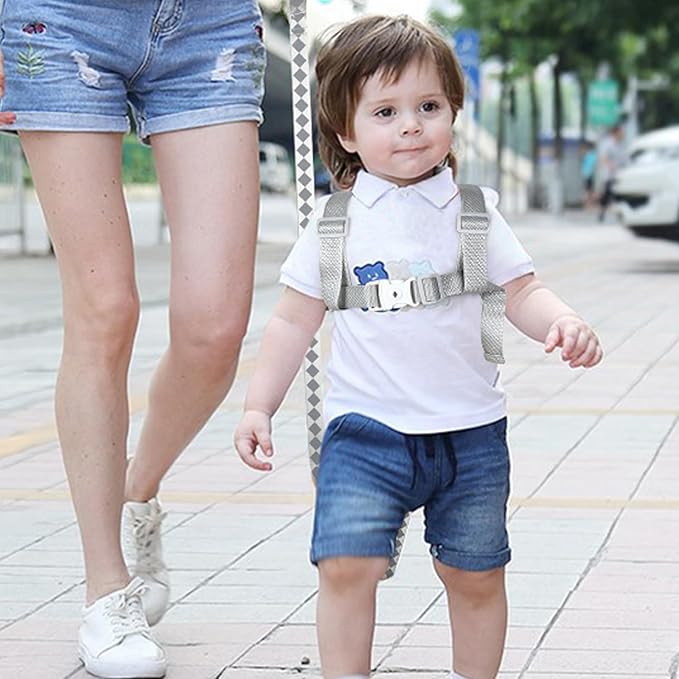 Accmor Toddler Harness Leash+ Anti Lost Wrist Link, Cute Dinosaur Kids Harness with Leash, Collapsible Child Leash Baby Walking Wristband Assistant Strap Belt for Boys