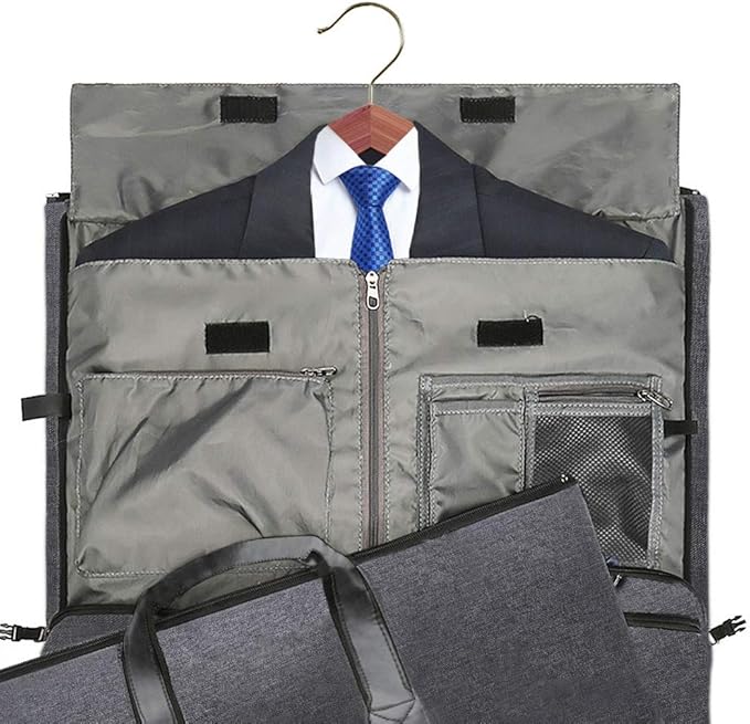 Convertible Garment Bag with Shoulder Strap, Modoker Carry on Garment Duffel Bag for Men Women - 2 in 1 Hanging Suitcase Suit Travel Bags (Black)