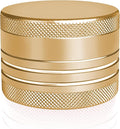 Small Pill Box, Portable Daily Box, Aluminium Alloy Round Container for Pills, Pocket Case (Gold)