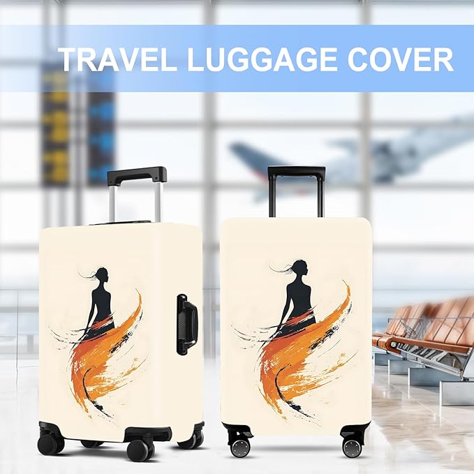 Luggage Cover Washable Suitcase Protector Anti-scratch Suitcase cover Fits 20-34 Inch Luggage (Girl-6, XL(32-34inch suitcase))
