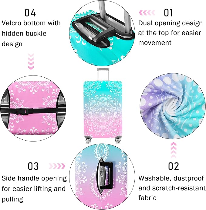 Luggage Cover for Suitcase Elastic Suitcase Cover Protector, Carry On Luggage Sleeve Anti Scratch Travel Essentials Fits 23-26