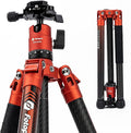 Fotopro 62 Inch Carbon Fiber Tripod for Camera Ultralight Travel Camera Tripod Max Loads Up 22lbs X-Aircross 3 Orange