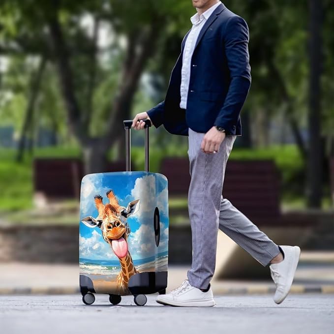 Giraffe Luggage Covers for Suitcase Universal Travel Luggage Cover Suitcase Protector Fits 30-32 Inch (Size XL) Anti-Scratch Suitcase Covers Travel Essential Funny Animal Baggage Cover