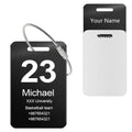Customized Stainless Steel Luggage Tags: Personalize Your Suitcases, Backpacks, and Bags with Your Text - Custom Initial Text Name ID,Number 2"x3.3"(2 Pack)
