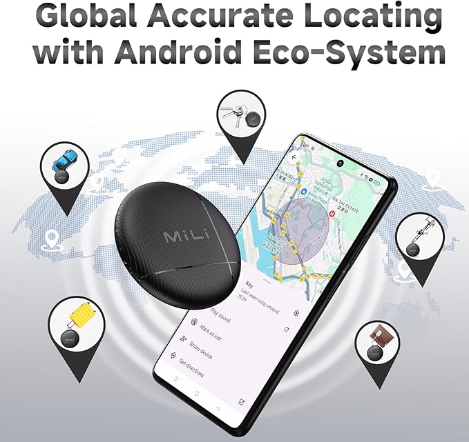 LiTag - Bluetooth Tracker for Android Phones. Google Certified Item Locator. Smart Tracking Tag for Google Find My Device (Find Hub) App. Finder for Keys, Luggage, Suitcase, Backpack, Purse (1 Pack)