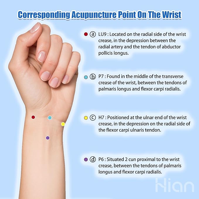 Hion Motion Sickness Bracelets Sea Sickness Wristbands for Motion Sickness/Morning Sickness/Pregnancy Nausea Anti Nausea Wristband Acupressure Nausea Bands Motion Sickness Bands（2Pairs Beryl）