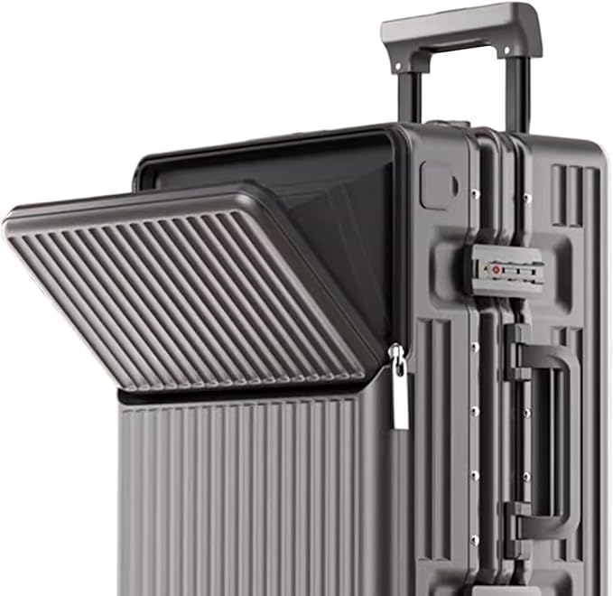 Zipperless Luggage, Polycarbonate Aluminum Hard Shell, Expandable Carry-On Suitcase with Spinner Wheels, Hard Shell Suitcase, 26 Inch Cabin