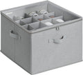 StorageWorks Shoe Organizer for Closet, Fits up to 16 Pairs, Shoe Cubby Storage Containers with Adjustable Dividers and Clear Cover, Grey