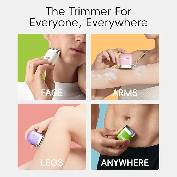 yoose Electric Razors for Women, IPX7 Alloy Body Bikini Trimmer for Women (USB-C, Trimmer Comb, Multi Shaving Modes), Portable Size, Porcelain White