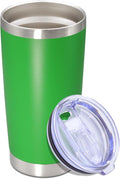 20 oz Tumbler with lid Double Wall Vacuum Insulated Tumblers Stainless Steel Coffee Mug Travel Coffee Tumbler Powder Coated Tumbler Cup Keep Hot&Cold - (Green 1 Pack)