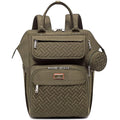 BabbleRoo Diaper Bag Backpack, Multifunction Nappy Changing Bag with Changing Pad, Stroller Straps & Pacifier Case, Unisex Stylish Travel Back Pack for Moms & Dads - Army Green