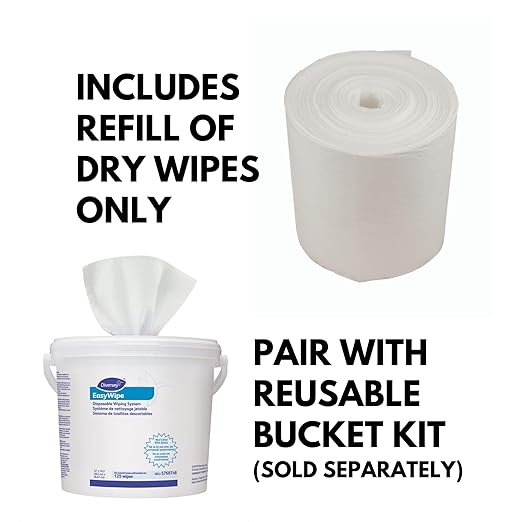 Diversey EasyWipe Dry Cloths, White, 120/Bucket, 6 Buckets/Carton (5768748)