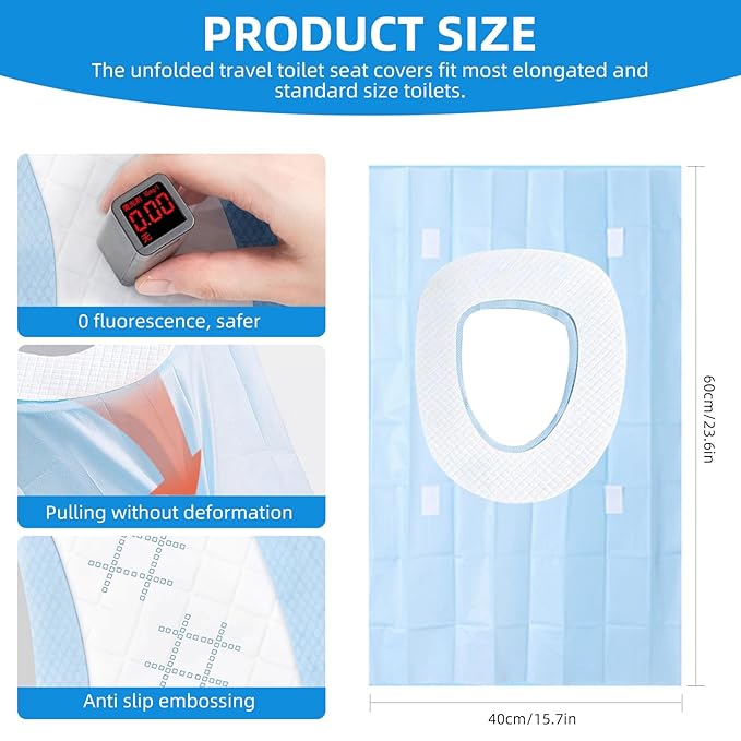 35 Pack Toilet Seat Covers Disposable 16x24 Inch XL Portable Toilet Liners Travel Seat Cover for Outdoors,Hotel, Hospital, Travel, Public Toilet Seat Cover (35 Pack, XL)