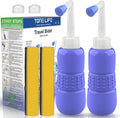 2PCS-Pack Portable Bidet for Toilet - 450ml Travel Bidet - 15oz Handheld Personal Bidet Empty Bottle - Childbirth Cleaner -for Outdoor,Camping,Travling,Driver,Personal Hygiene -with Storage Bag