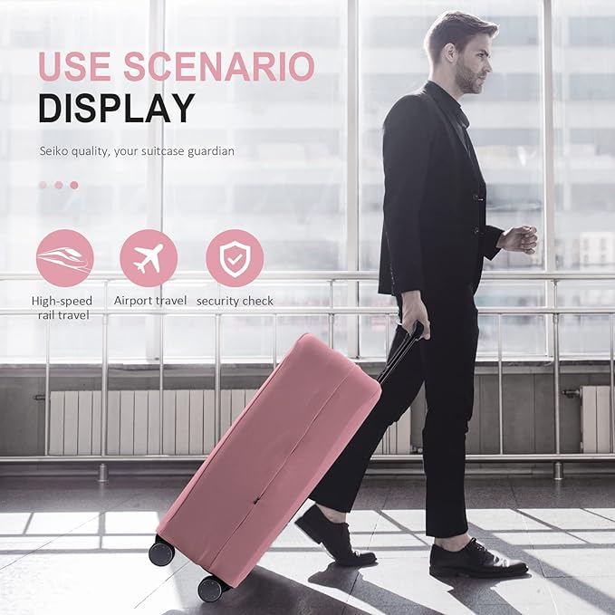 Travel Luggage Cover - Scratch-Resistant Fit 19-31 Inch, Pink (S(19-21 inch))