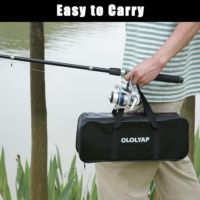 Fishing Pole Combo Set 6.9ft 2PCS Telescopic Fishing Rod and Reel Combo with Fishing Pliers and Lip Gripper Collapsible Fishing Rod and Reel Kits for Bass