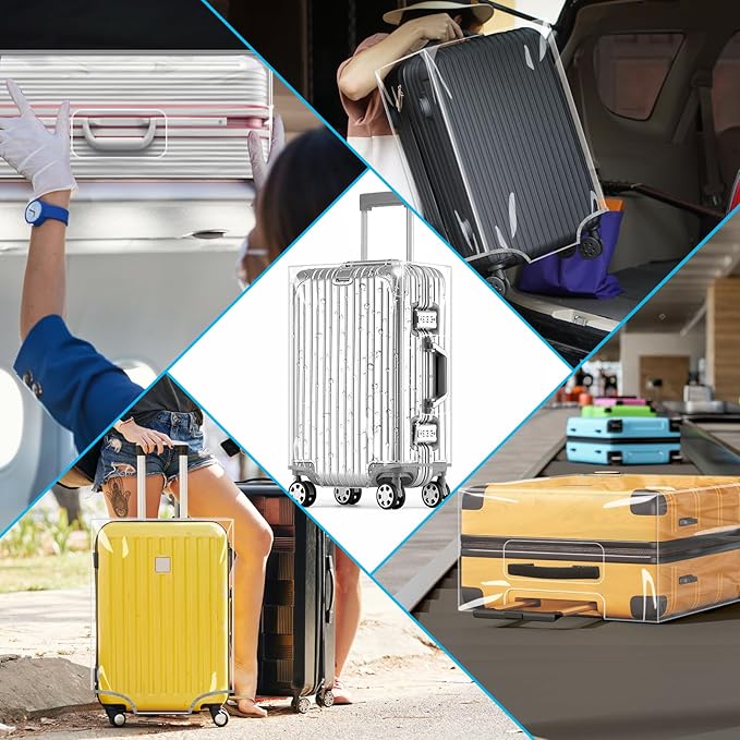 Yotako Clear PVC Suitcase Cover Tough Protector, 26 Inch Luggage Covers for Wheeled Suitcase 26"