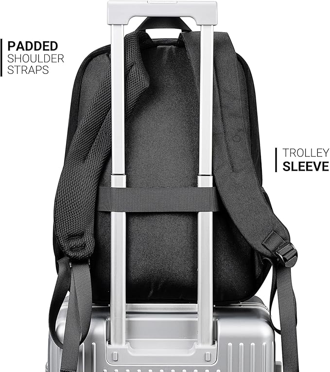 ZORFIN 26L Backpack for College, and Travel: Corduroy Bookbag - Black