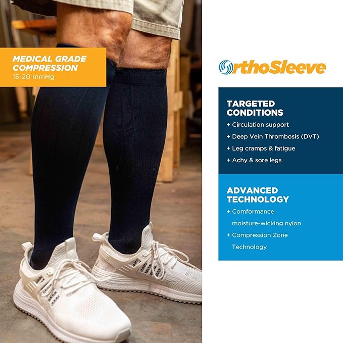 Medical Grade Compression Socks for Men & Women 15-20 mmHg by OrthoSleeve (Tan, Medium)