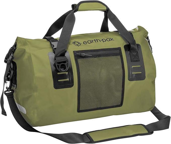 Earth Pak Waterproof Duffel Bag - Heavy Duty Motorcycle Dry Bag with Large Storage Space Perfect for Traveling, Camping, Kayaking, Fishing & Canoeing Bag 50L/70L/90L/120L Sizes