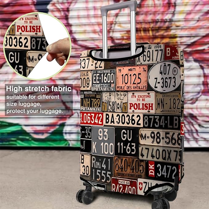 Travel Luggage Cover Suitcase Protector Fits 18-32 Inch Wheel Covers PatternedTravel Related Items Flower Luggage Protector Elastic S