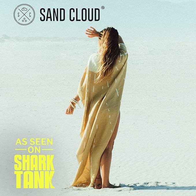 Sand Cloud Turkish Beach Towel - Sand Free - 100% Organic Turkish Cotton Yarn - Quick Dry Towel for Beach, Picnic Blanket or Throw - As Seen on Shark Tank - Sunrise
