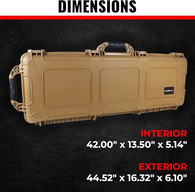 Condition 1 25" Large Heavy-Duty Protective Waterproof Hard Case Model 024, Portable Storage Box with Customizable Foam, Camera, Tool, Hunting, Made in USA, 24.27"x19.40"x13.57" Green