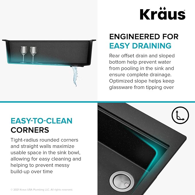 KRAUS Bellucci Workstation 33 in. Drop In Single Bowl Granite Kitchen Sink in White with Accessories, KGTW1-33WH