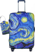 Vincent Van Gogh Starry Sky Night Luggage Cover Washable Suitcase Protector, Luggage Tag Travel Birthday Gifts For Men Women (XL 29-32 Inch Luggage)