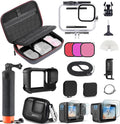 FitStill Carrying Protective Case Include 60M/196FT Underwater Waterproof Shell&Dive Filters&Silicone Case&Screen Protector&Monopod Floating Hand Grip Dive Only fit Go Pro Hero 13 Black Accessory Kit