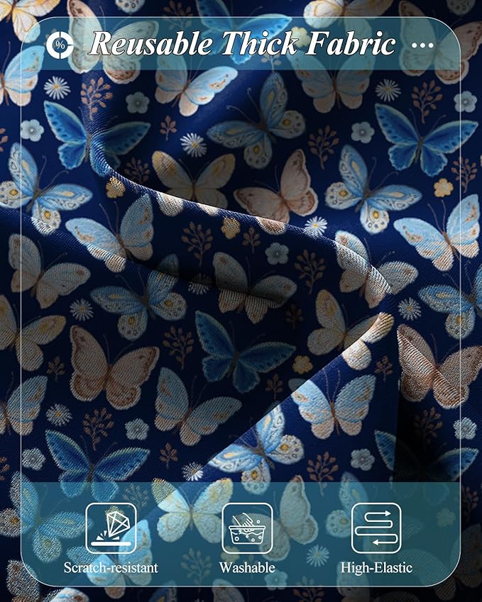 Slohif Luggage Cover for Suitcase Tsa Approved Protector - Luggage Sleeve Large Suit Case Cover Travel Stretch Baggage Case Protective Washable Fit 21-23 Inch Blue Butterfly S