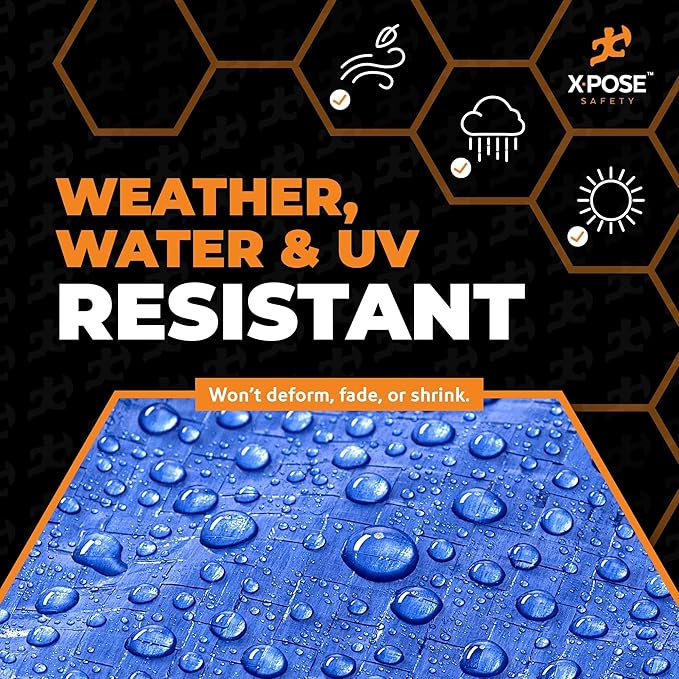 Better Blue Poly Tarp 20' x 35' - Multipurpose Protective Cover - Lightweight, Durable, Waterproof, Weather Proof - 5 Mil Thick Polyethylene - by Xpose Safety