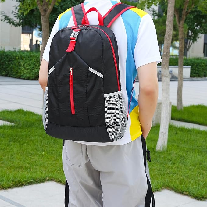 25L Hiking Backpack Foldable Sports Daypack Camping Collapsible Bag Water Repellent Lightweight Travel Men Women (Dark Blue)