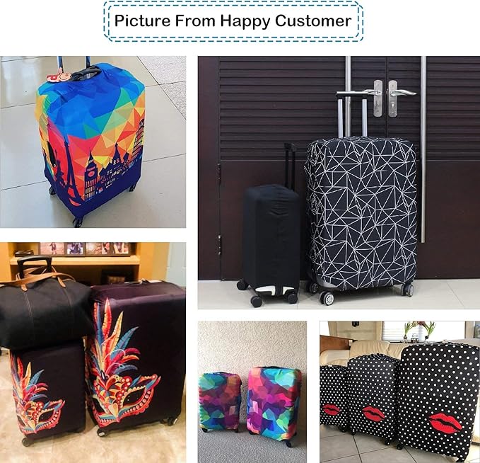 Explore Land Travel Luggage Cover Suitcase Protector Fits 18-22 Inch Case (Black, S)