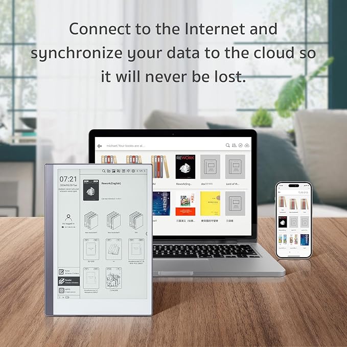 Android E-Ink ePaper Tablet, Paperwhite eBook Reader Digital Notebook for Note Taking, Drawing Paper White Graphics Notepad with Stylus and Case, Cloud Sync and Screen Casting - Model Mini 9.7" Silver