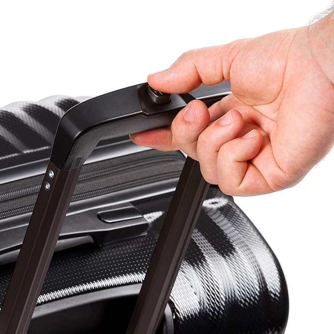 SwissGear 7272 Energie Expandable Hardside Luggage With Spinner Wheels and TSA Lock, Black, Checked-Medium 24-Inch