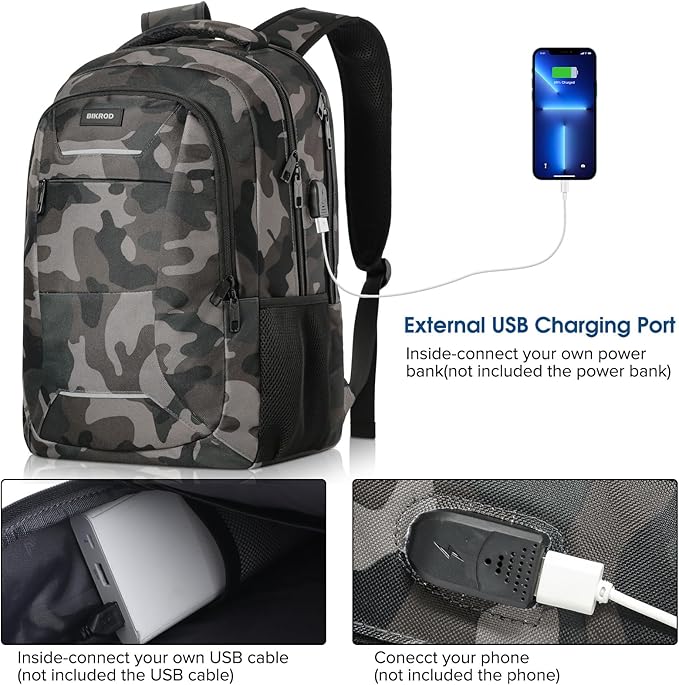 Backpack for Men Women, School Backpacks for Teen Boys, Business Anti Theft Sturdy Travel Laptop Backpack with USB Charging Port, Water Resistant 15.6 Inch Computer Bag Gift