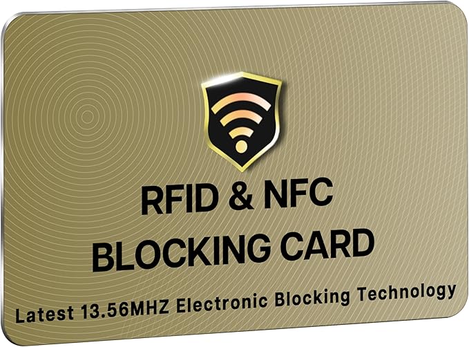 SaiTech IT RFID Cards One Card Protects Entire Wallet Purse For Men & Women, Contactless Bank Debit Credit Card Protector ID ATM Guard Card – Golden (1 Pcs Golden)