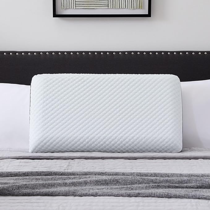 WEEKENDER Standard Gel Memory Foam Pillow Size-1-Pack-Medium Plush Feel-Neck and Shoulder Support-Side, Stomach, and Back Sleepers-Home, Hotel, & Hospital Essentials-CertiPur Certified, White